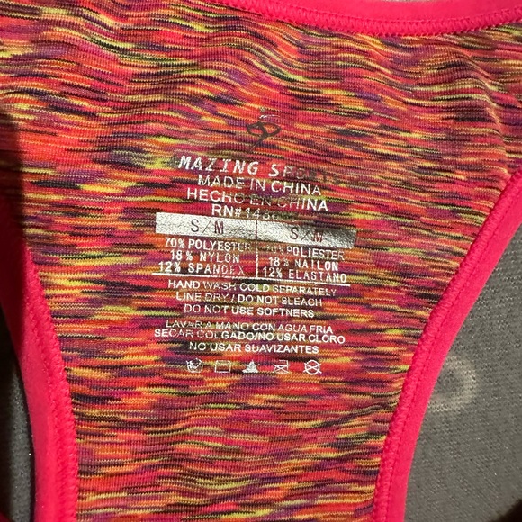 Padded Racer back Sports Bra sz S/m - Picture 4 of 4